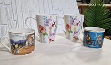 Listing image for Set of 4 Elegant Coffee Cups - Fine Porcelain & Scandinavian Folklore /Tea Mugs