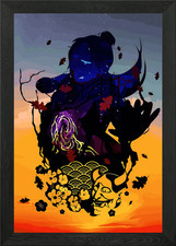 Listing image for Japanese Folklore Digital Art Compo Framed Wall Art Poster Canvas Print Picture