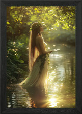 Listing image for Forest Nymph in Sunlight Framed Wall Art Poster Canvas Print Picture