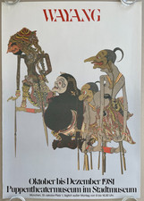 Listing image for Poster poster Wayang exhibition 1981 Munich stick puppet shows Indonesia dolls