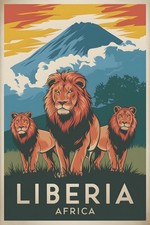 Listing image for Liberia Africa Vintage Travel Poster Print Retro Wall Art
