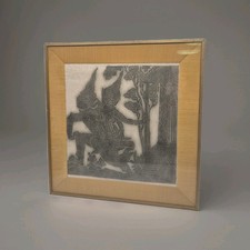 Listing image for Vintage Thai Temple Rice Paper Rubbing Framed Decorative