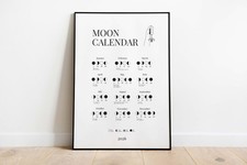 Listing image for 2026 Moon Phase / Lunar Calendar, Astrology Wall Art, Spiritual Gift A5/A4/A3