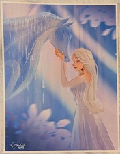 Listing image for 2025 ECCC JULIE DRAWS VU FROZEN ELSA NOKK ART PRINT SIGNED POSTER DISNEY LORCANA