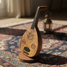 Listing image for Miniature Olive Wood Oud Instrument Decor Figurine | Middle Eastern Art Ornament