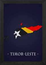 Listing image for Map County Timor Leste Framed Wall Art Poster Canvas Print Picture