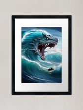 Listing image for Ocean monster Framed Art Print Framed Wall Art Poster Canvas Print Picture