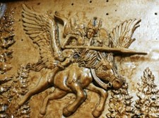 Listing image for Slavic mythology Valkyrie Pagan art Wood carving Wall art Home decor.