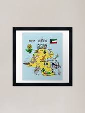 Listing image for Kuwait Souvenir & Heritage Elements Framed Wall Art Poster Canvas Print Picture