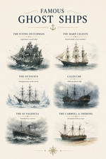 Listing image for Famous Ghost Ships Haunted Vessels Poster Print Framed Canvas Wall Art