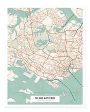 Listing image for Singapore Map Wall Art Poster - Stylish City Decor Premium Quality