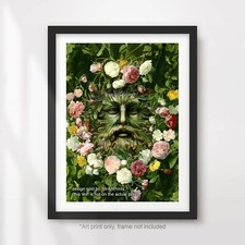 Listing image for GREEN MAN ART PRINT POSTER Folklore Pub Gardening Garden Pagan Wicca Witchcraft