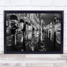 Listing image for Wet Street Night Ghost Light Trails Transportation Motion Wall Art Print