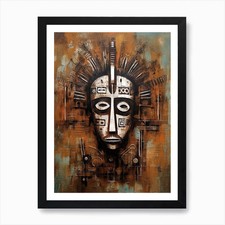 Listing image for Masked Legends: Exploring African T Framed Wall Art Poster Canvas Print Picture