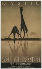 Listing image for Vintage Mystic South Africa Giraffe Tourism Poster A4/A3/A2/A1 Print