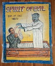 Listing image for Ghana Movie Poster Painting Spirit Of Evil Mr Brew African Art Horror Sideshow