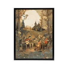 Listing image for Countryside Folk Band Musicians Framed Canvas Wall Art Print