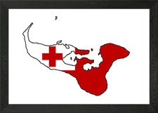 Listing image for Tonga Outline And Flag Framed Wall Art Poster Canvas Print Picture