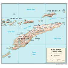 Listing image for East Timor Leste Physical Geographic Physiographic Map Country Nation Print