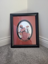 Listing image for Vintage Afrocentric Framed Mirror Wall Art African Woman Cultural Home Decor 15x