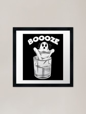 Listing image for Booze Halloween Spirit Ghost Framed Framed Wall Art Poster Canvas Print Picture
