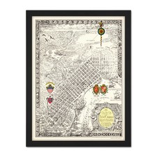 Listing image for Map Curtis 1930 Creole City New Orleans Framed Wall Art Print 18X24 In