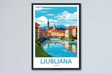 Listing image for Ljubljana Travel Print Ljubljana Home Décor Slovenia Art Print Ljubljana Wall Pr