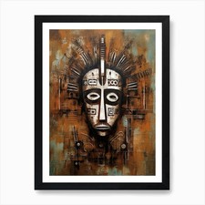 Listing image for Masked Legends: Exploring African T Framed Wall Art Poster Canvas Print Picture
