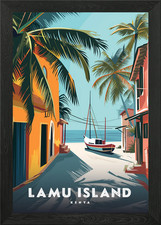 Listing image for Lamu Island Kenya Poster Framed Wall Art Poster Canvas Print Picture