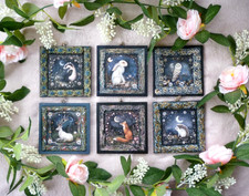 Listing image for Black Moon Animal Spirit Protection Wicca Plaque Altar Wall Hanging Gift Art
