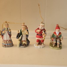 Listing image for International Santa Ornament Set Babushka La Befana Jultomten Vintage