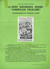 Listing image for SCARCE 1969 6-Cent Grandma Moses, American Folklore Postage Stamp Postal Poster
