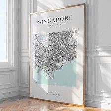 Listing image for Singapore City Map Print, Home Decor, Wall Art, Print, Poster, Framed