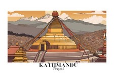 Listing image for Kathmandu Nepal Poster Wall Art - Stunning Landscape Print Home Decor