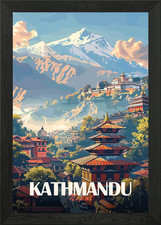 Listing image for Kathmandu Nepal Cityscape Framed Wall Art Poster Canvas Print Picture