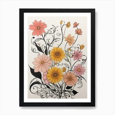 Listing image for Lucky Charms Flowers And Vines Art Framed Wall Art Poster Canvas Print Picture