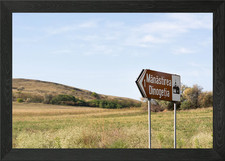 Listing image for Road sign to the monastery Framed Wall Art Poster Canvas Print Picture
