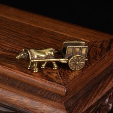 Listing image for Brass Oxcart Statue Yellow Bull Ornaments Figurine Home Desktop Decor Ornaments