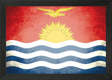 Listing image for Kiribati vintage flag Framed Wall Art Poster Canvas Print Picture