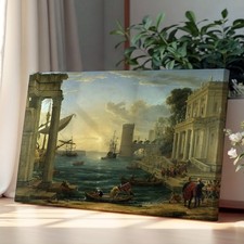 Listing image for Embarkation Of The Queen Of Sheba Claude Lorrain Canvas Wall Art Print Framed