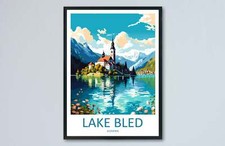 Listing image for Lake Bled Travel Print Lake Bled Home Décor Slovenia Art Print Lake Bled Wall Pr