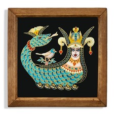 Listing image for Snake Goddess Stone Wall Art - Shahmaran Turkish Folk Mythology Handmade 25cm