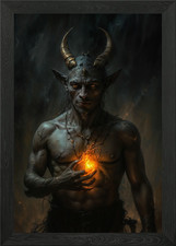 Listing image for Ifrit Jinn Framed Wall Art Poster Canvas Print Picture