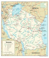 Listing image for Tanzania Road Highway Transportation Map Country Nation Poster Print
