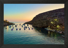 Listing image for Xlendi Bay Gozo- Sunset Harbor with Framed Wall Art Poster Canvas Print Picture