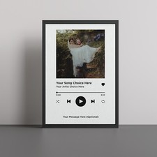 Listing image for Personalised Song Poster Print Your Choice of Song and Photo - Available Framed