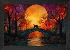 Listing image for Witchcraft Black Cat Framed Wall Art Poster Canvas Print Picture