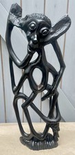 Listing image for Abstract Shetani Spirit Carving, African Black wood Makonde Sculpture Tribal Art