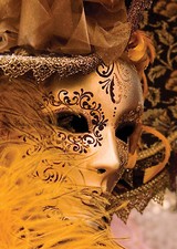 Listing image for A3/A4 SIZE - VENICE MASQUERADE MASK GOLD GOLDEN NEW ART PRINT POSTER # 29
