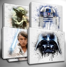 Listing image for Choose your Star Wars Characters - paint splatter CANVAS Wall Art Picture Prints